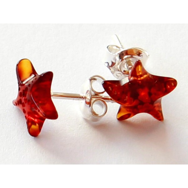 Amber-silver-earring